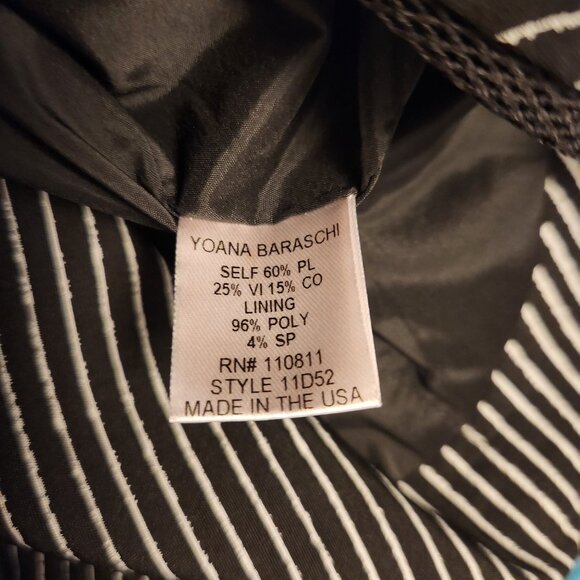 Yoana Baraschi Striped Zipper Sheath Dress Size 6 Black White - Picture 8 of 8